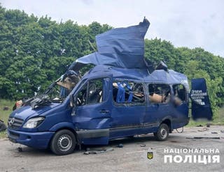 Several killed after Russian strikes hit a civilian bus in Ukraine Sumy Region